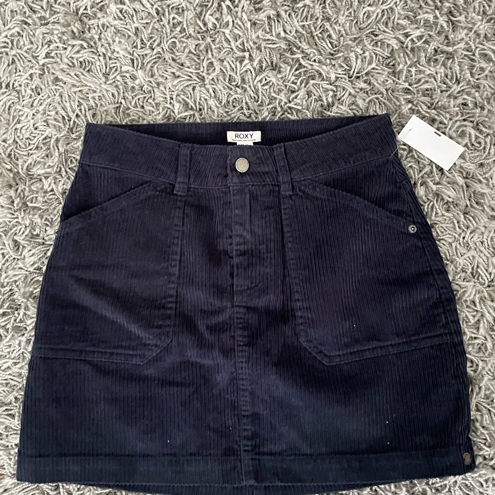 Navy Blue Roxy Corduroy Skirt